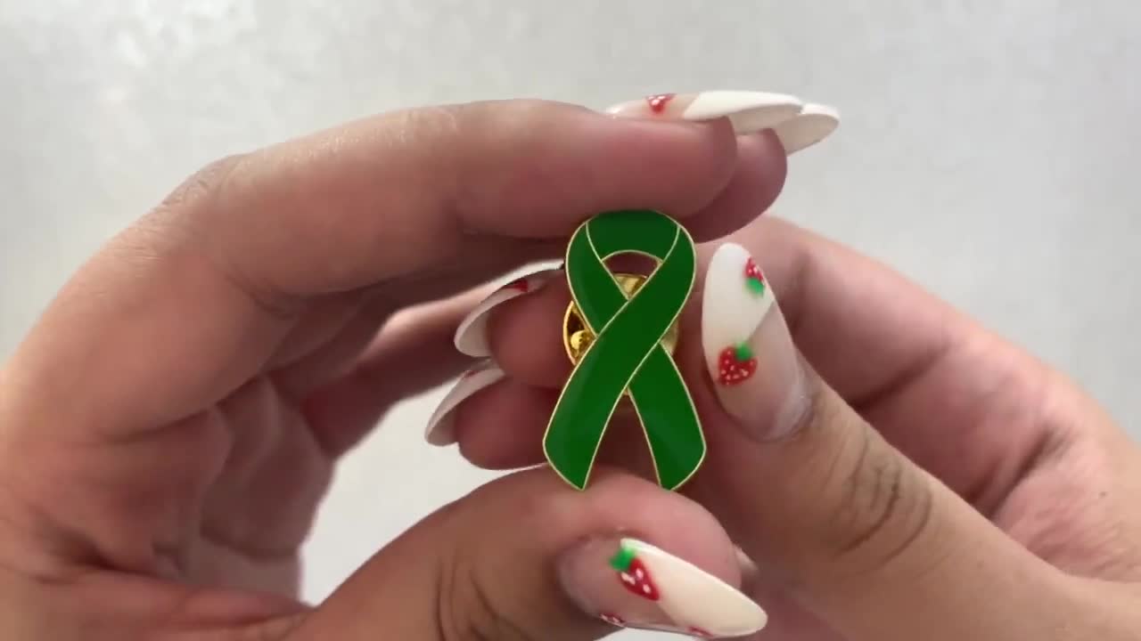 Adrenal Cancer Awareness Pin for Men Women Ladies Liver Gallbladder Support  Mental Health Unisex Ribbon Badge Him Medical Alert UK Green -  Ireland