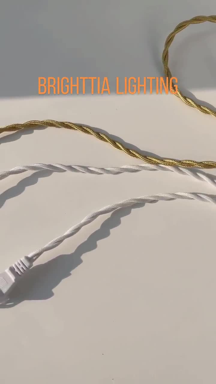 Cable de tela de color trenzado blanco Cable eléctrico cubierto de tela  trenzada de 16 pies para lámparas de bricolaje y proyectos de iluminación  Renacimiento de lámpara vintage -  México