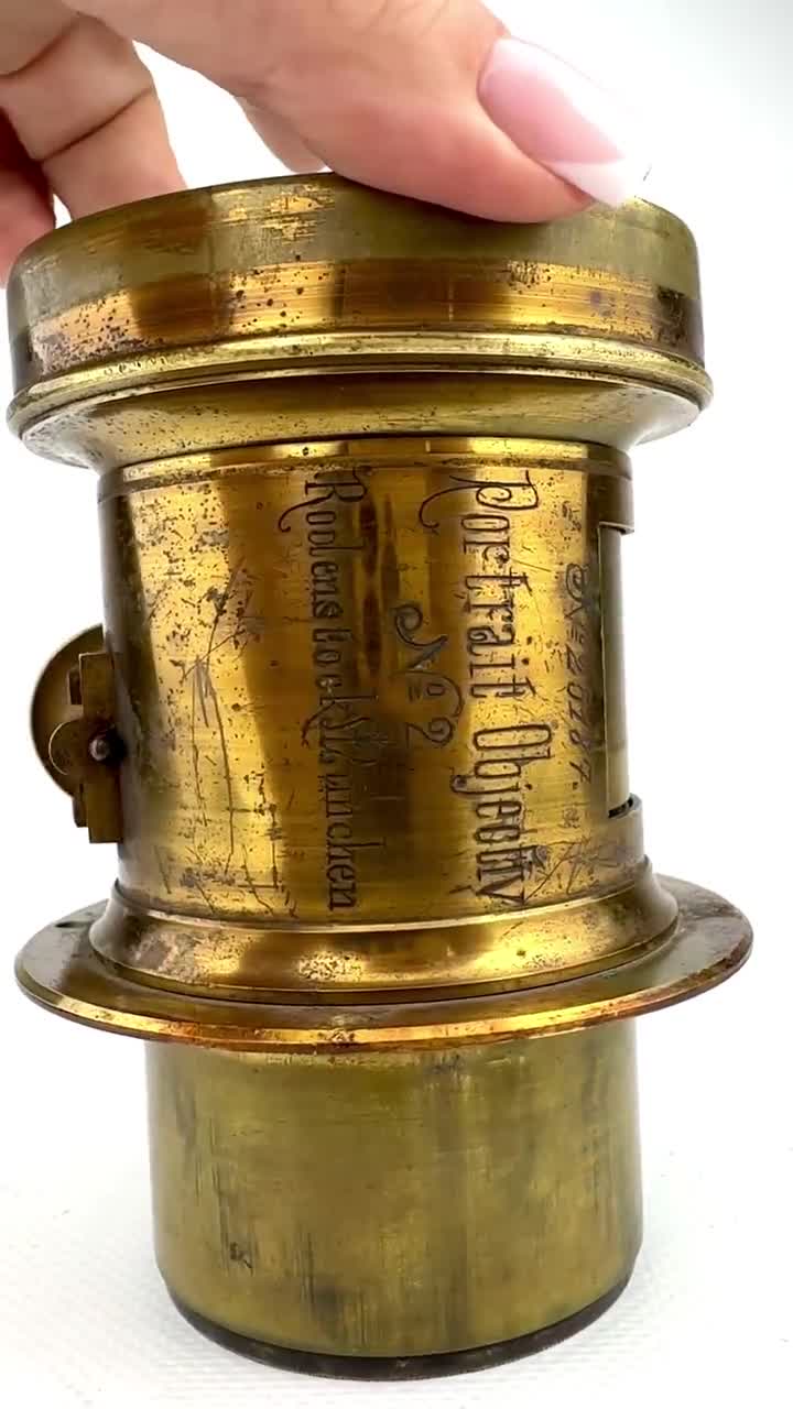 Petzval brass lens portrait # 2 RODENSTOCK Munchen # 25187 video poster