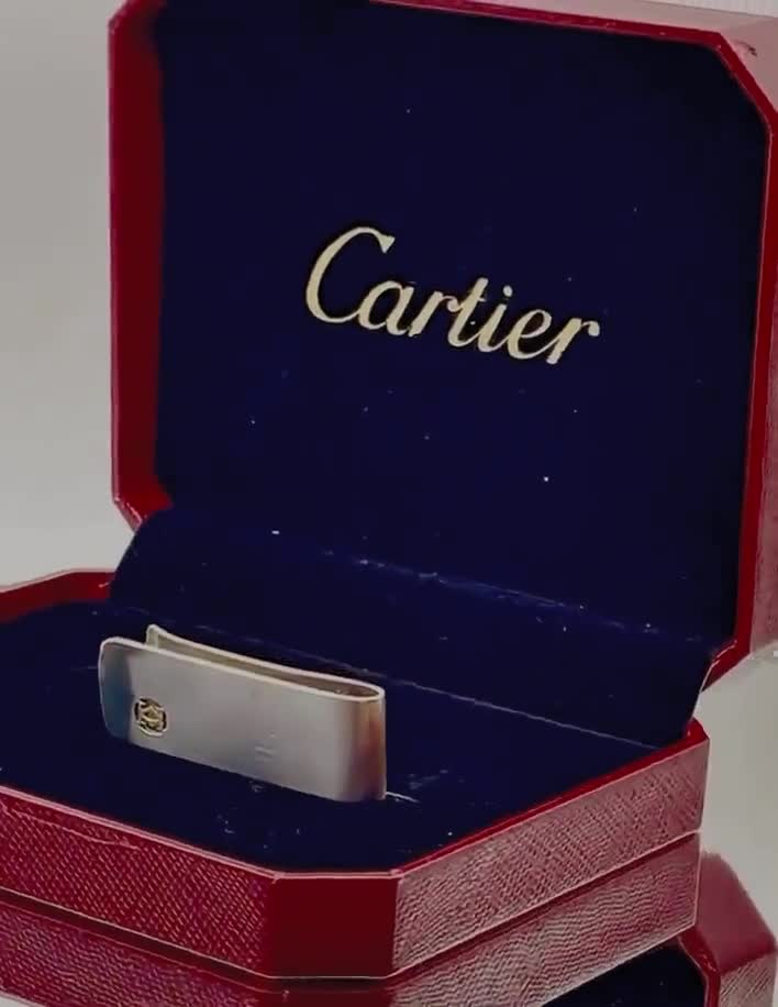 Cartier Logo Money Clip 18K 750 Gold and 925 Sterling Silver