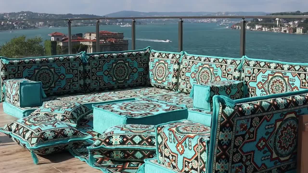 Livingroom Pınar Turquoise Floor Sofa, Arabic Floor Pillow, Arabic Majlis  Sofa, Floor Seating Cushions, Turkish Morocco Sitting Seat