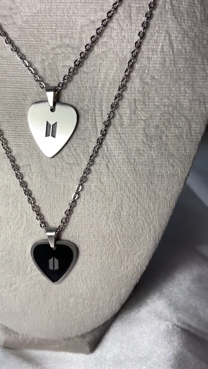 Inspired BTS Suga Guitar Pick Necklace Reversible Charm - Etsy
