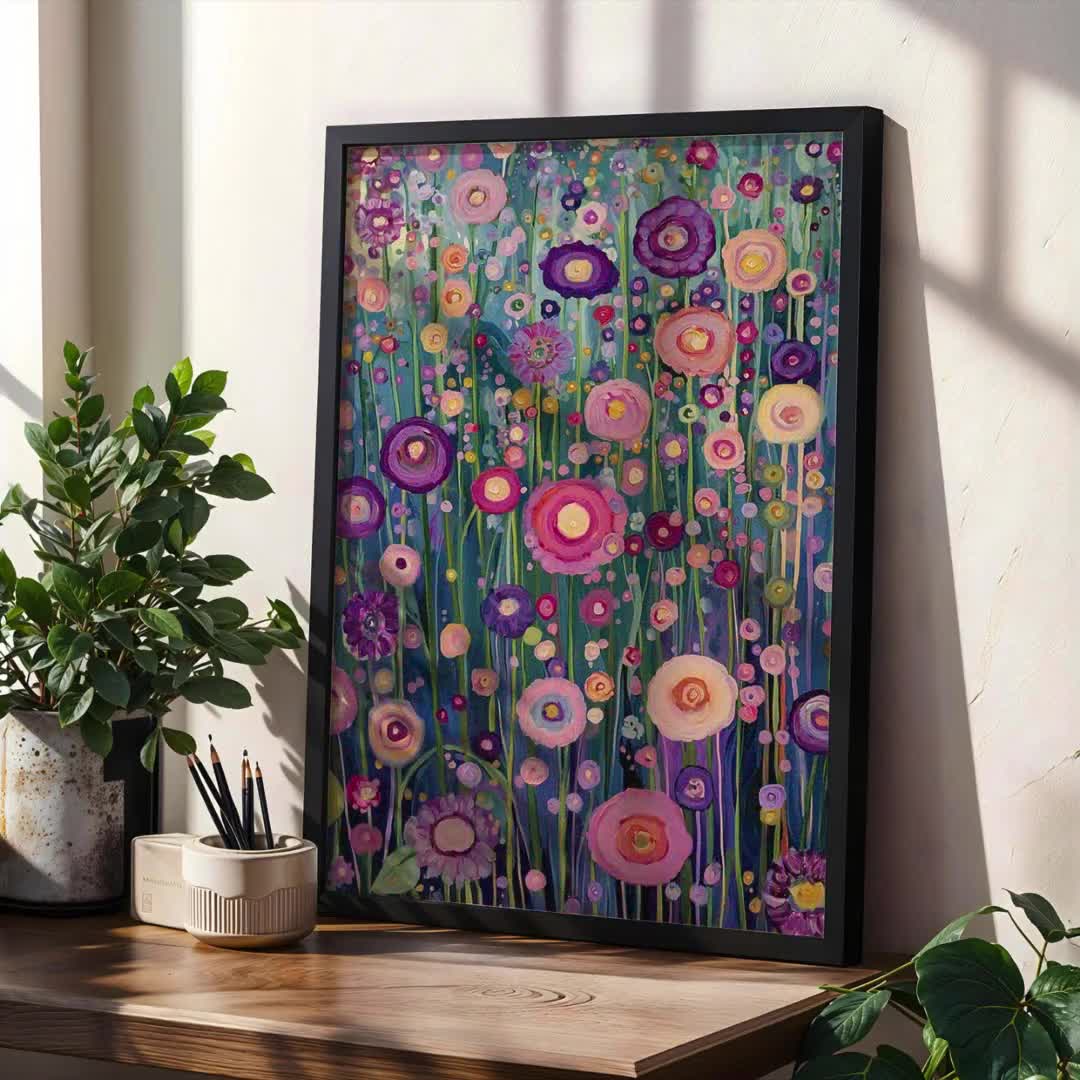 gustav_klimt_pink_flower_video