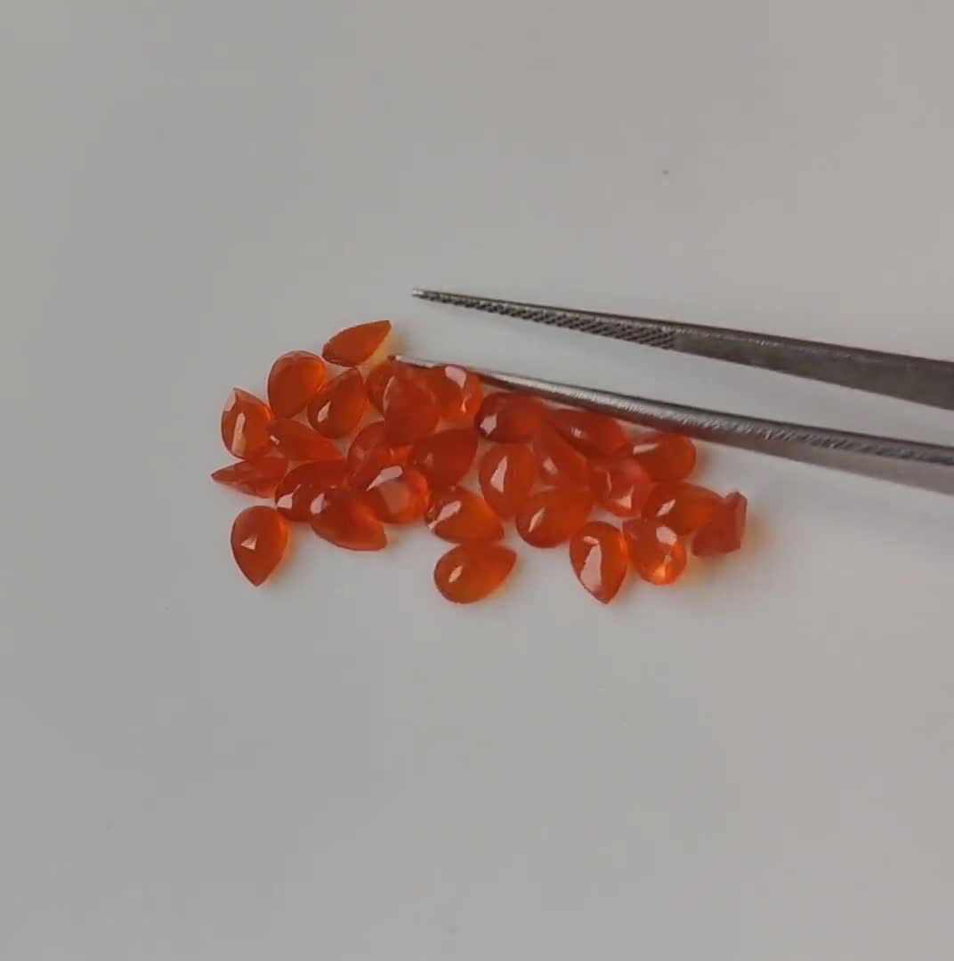 7 x 10 mm カーネリアン ペアカット、天然カーネリアン 7 x 10 mm ペア