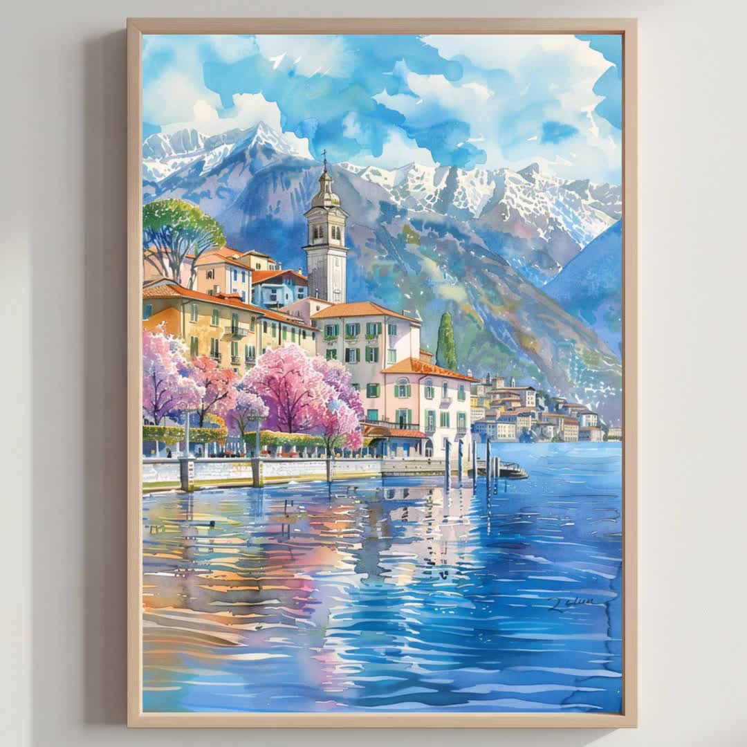 Impresión en acuarela de la Isla de Jersey, Islas del Canal: Póster de viaje por Europa video poster