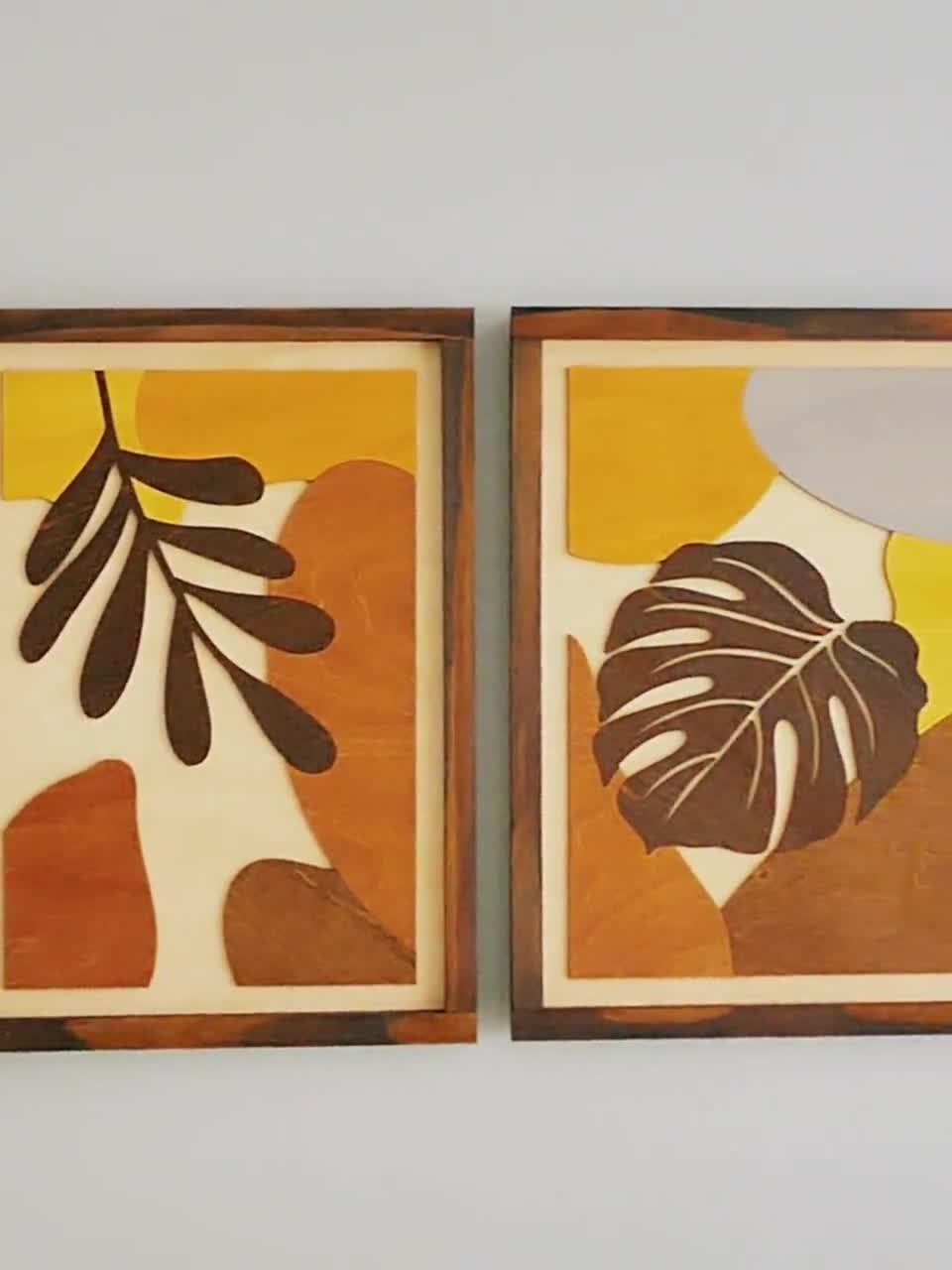 Decorazione in legno fiore di loto. Scultura da parete, (31 x 31 cm