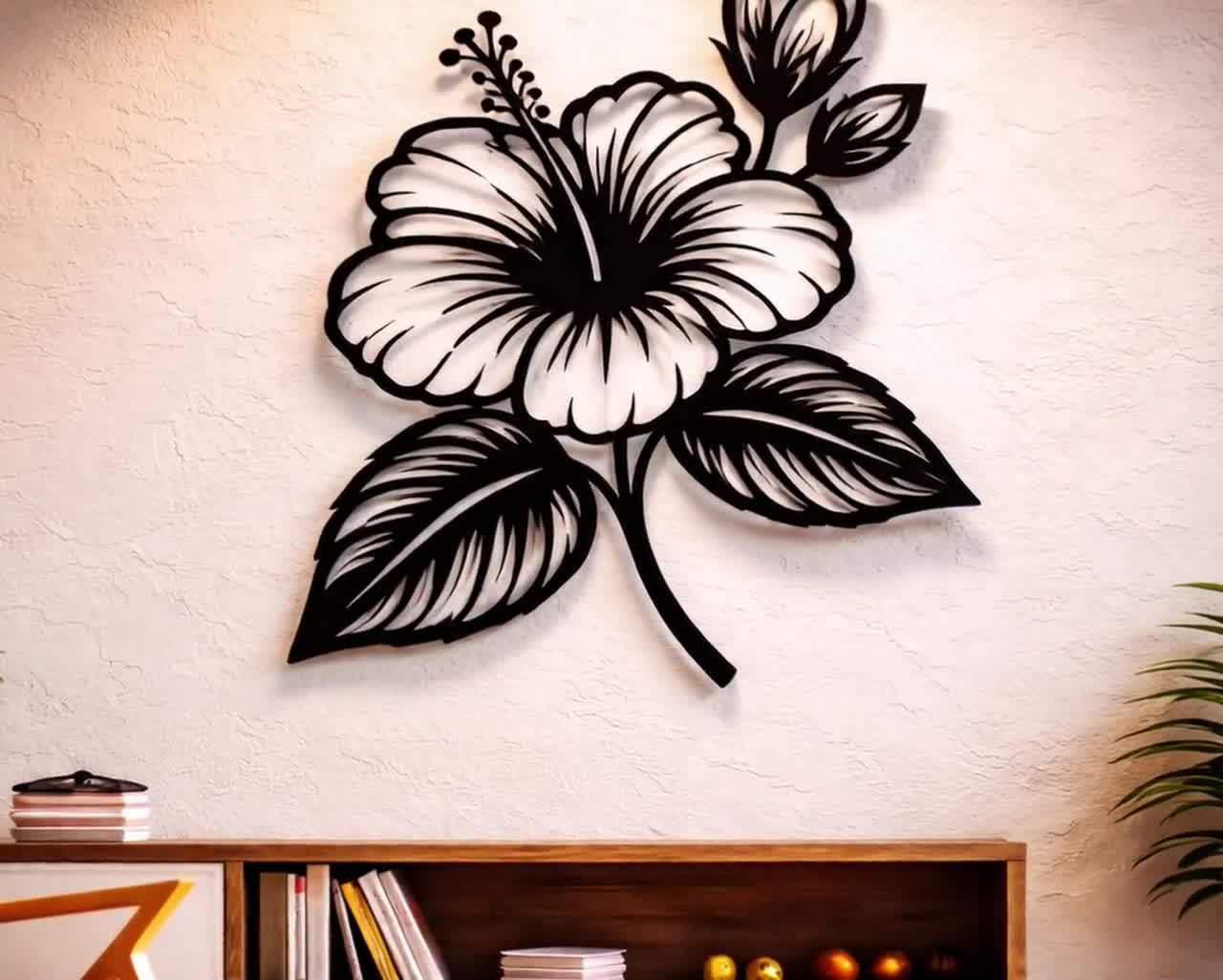 Hibiscus Svg Dxf Png Files Flower Wall Art: Vector Cut File - Etsy