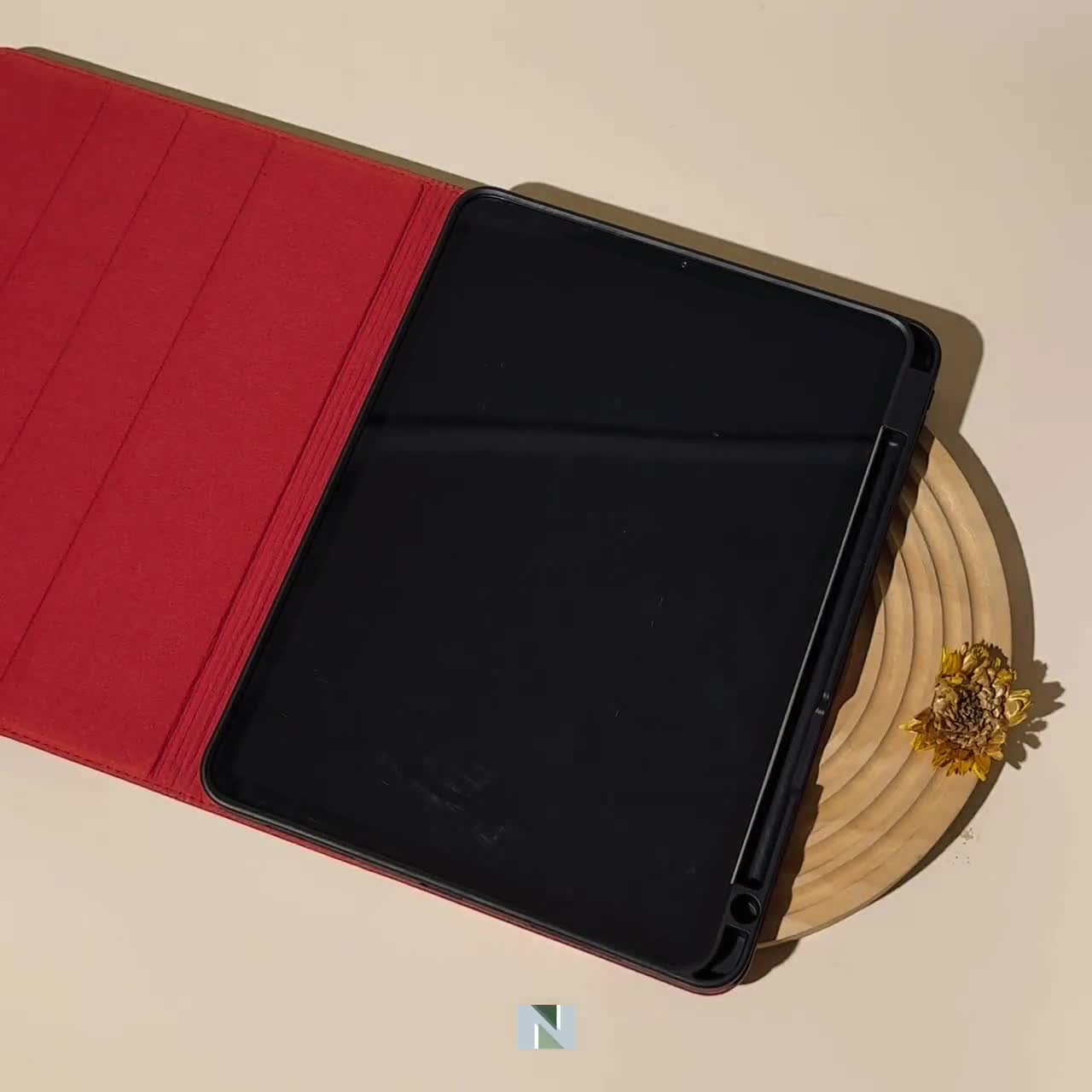 ヴィンテージレッド本革iPadケース｜超滑らかなレザーカバー