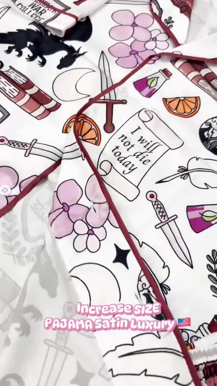 Women’s Black Cat Pajama Set, Martini & Cocktail Glass Print, Short Sleeve Satin PJs, Cat Sleepwear, Pajama Gifts for Her, Pajama Family video poster