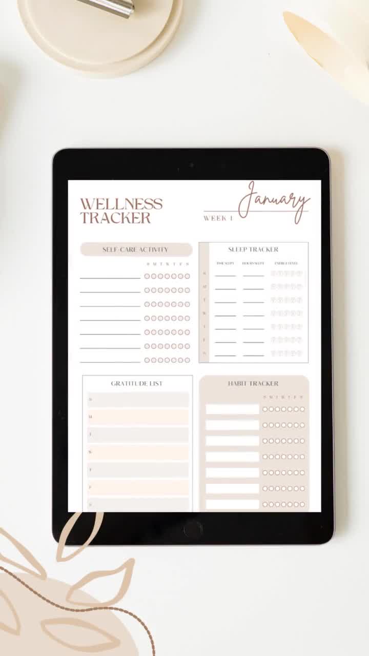 Canva Vanespårningspaket: Dagligen, Veckovis, Månadsvis (digitalt och utskrivbart) video poster