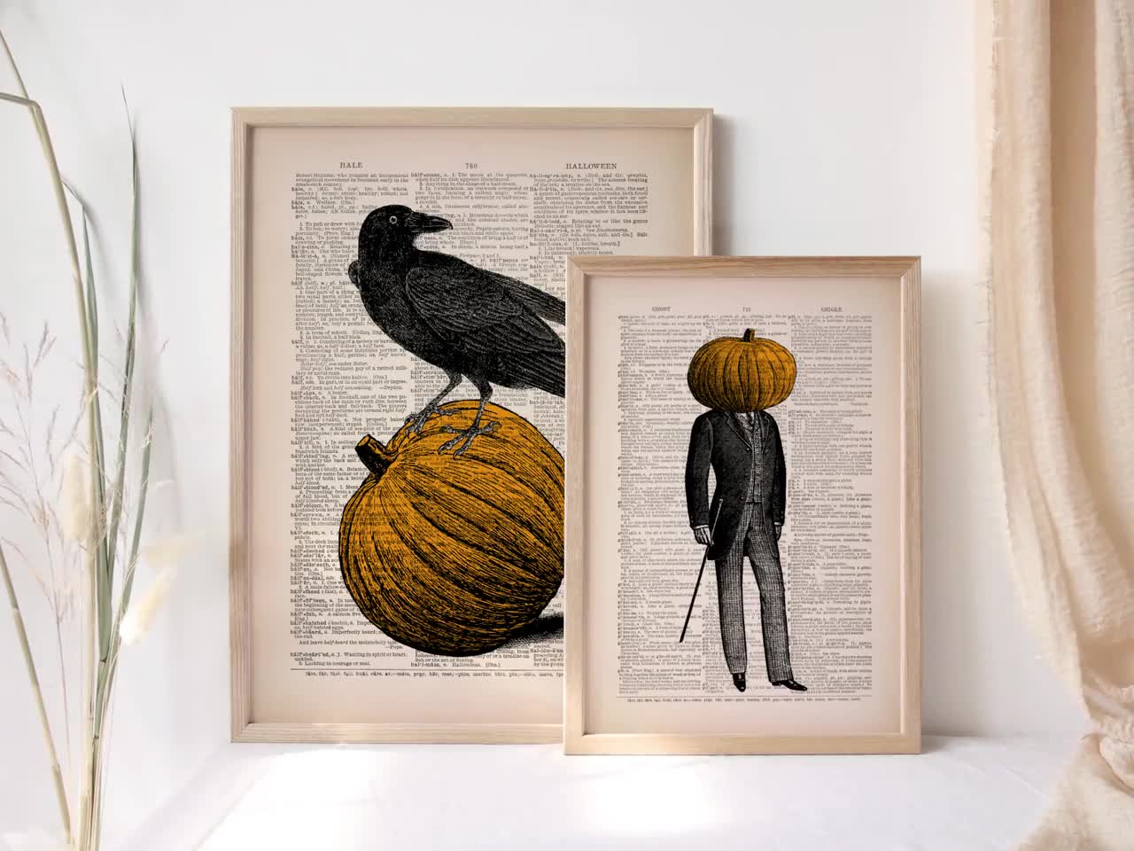 Vintage Halloween Pumpkin Sign Party Decoration Wall Poster Unframed Print