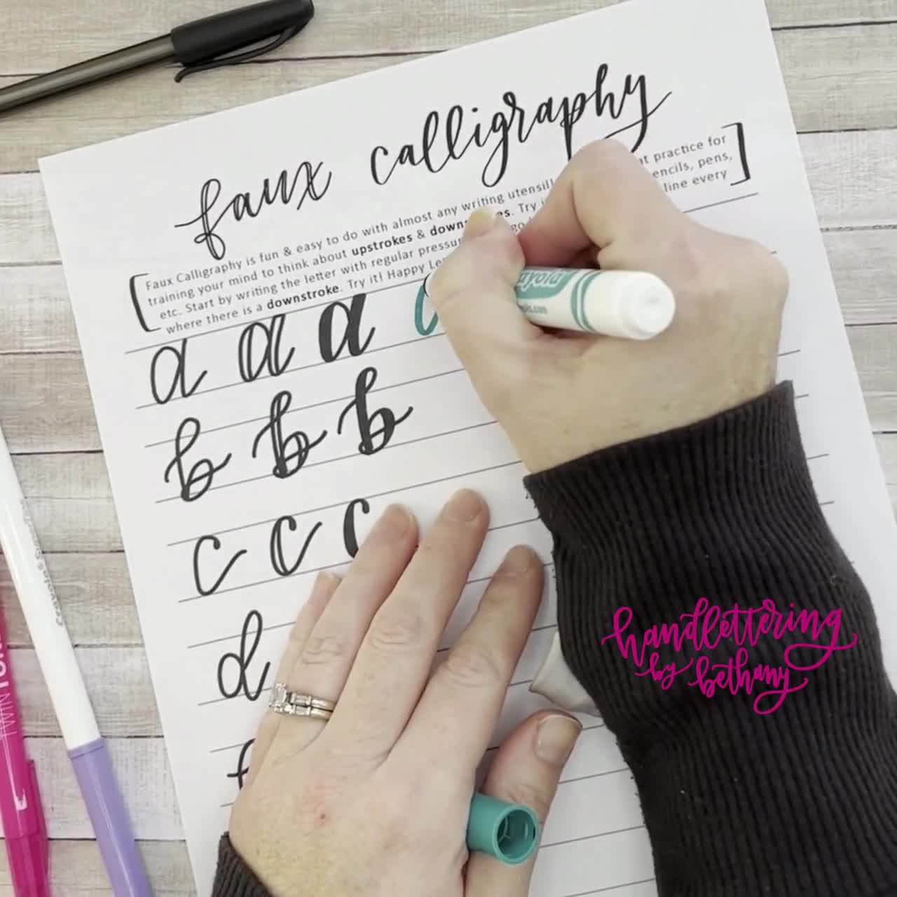 Faux Calligraphy [fausse calligraphie] tutoriel pour débutants