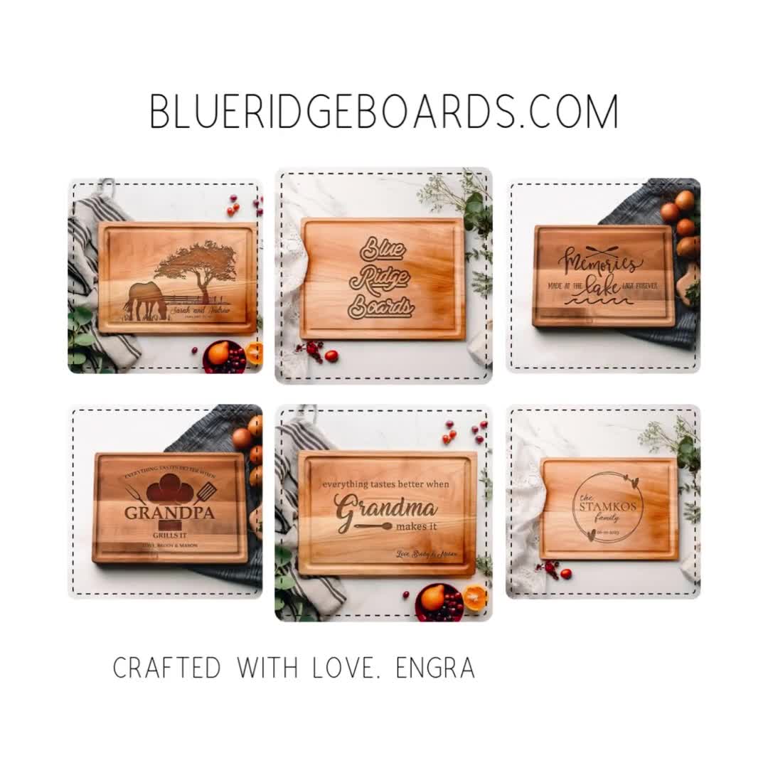 Thankful Grateful Blessed Personalized Maple Oversized Cutting Board- 18x24