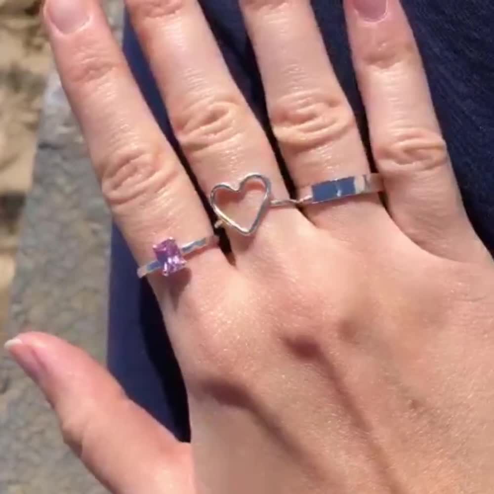 Anillo De Plata De Ley 925 Con Forma De Corazón De Amor Joyería De