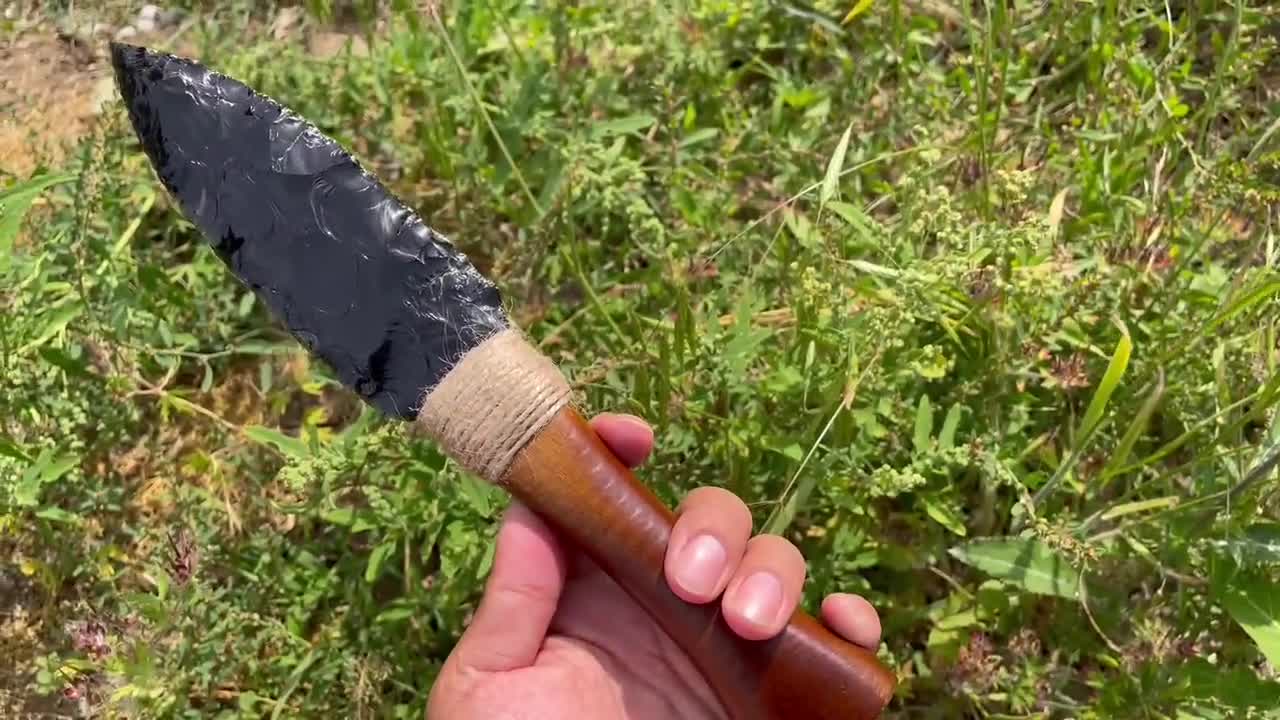 天然黒曜石ナイフ：手彫りクリスタルダガー、ホームデコレーション