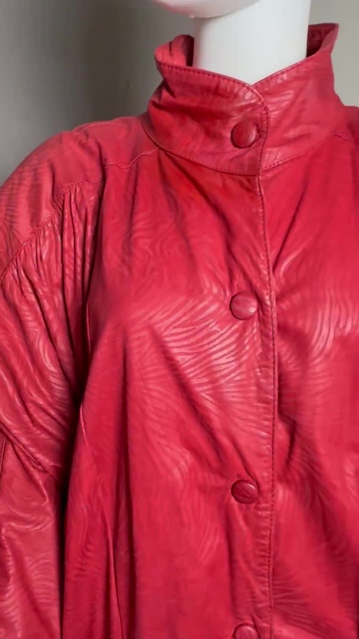 J.Waldenの1980年代ヴィンテージレッドレザーボンバージャケットL/XL