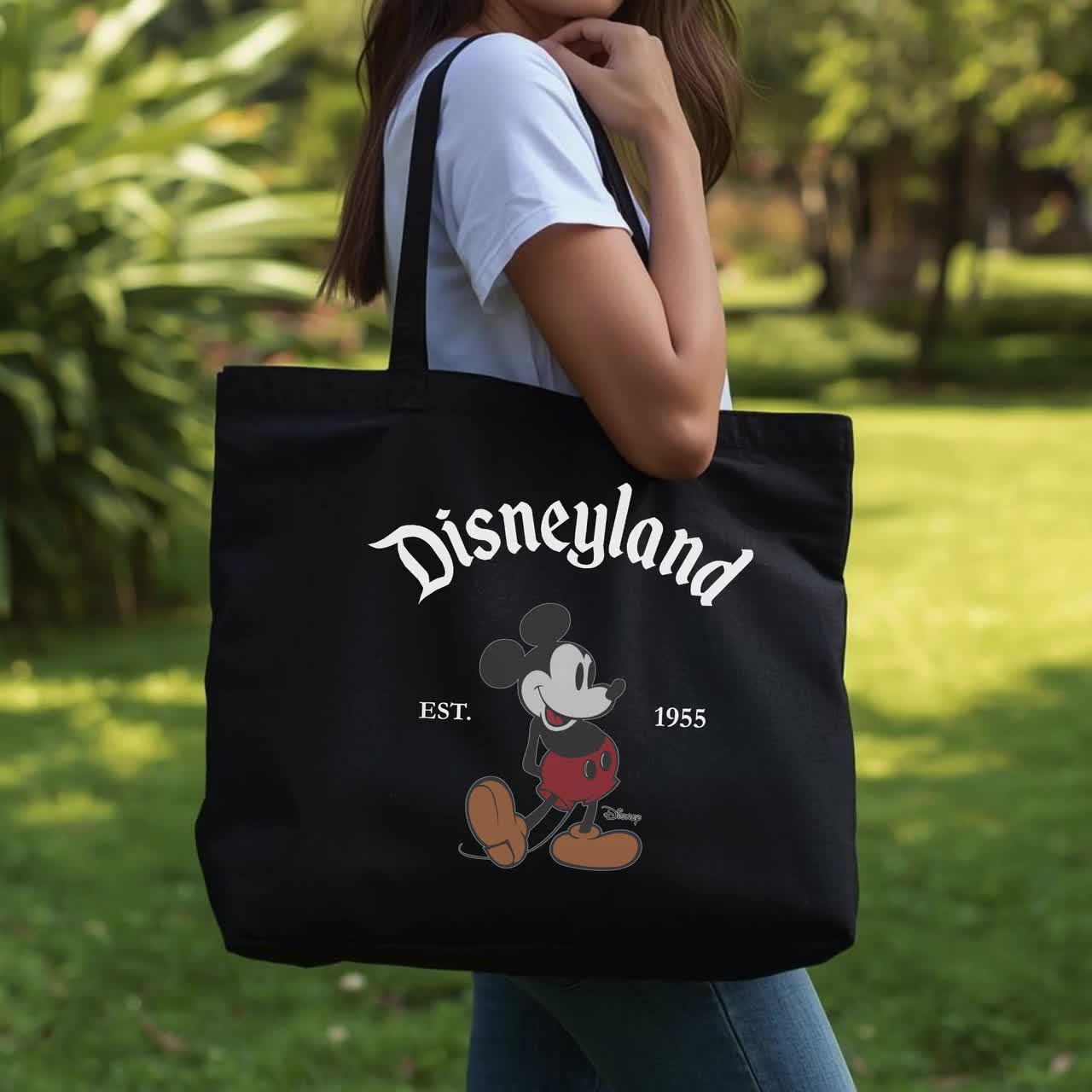 Disneyland Mickey Mouse Zippered Tote Bag, Disney Est 1955 Tote, Mickey Mouse Tote Bag, Disney Gift Bag, Disneyland Trip Tote video poster