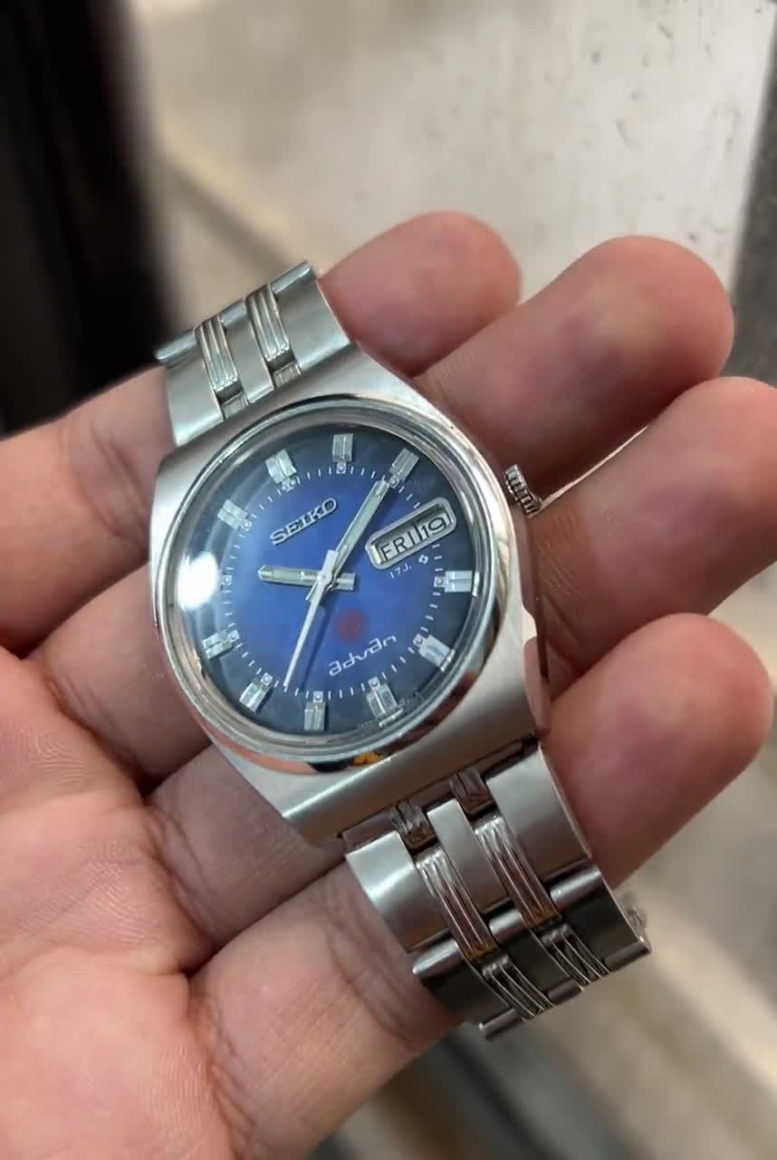 Seiko Advan Automatic 17 Jewels Blue Textured Dial(changed) Japan