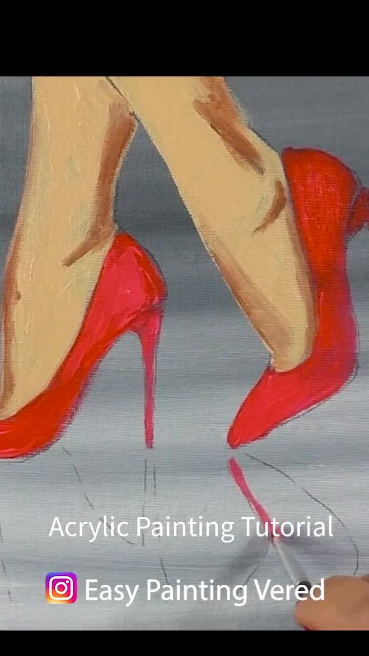 I love heels, painting them is so therapeutic 👠 18” x 24” acrylic on  canvas board : r/painting