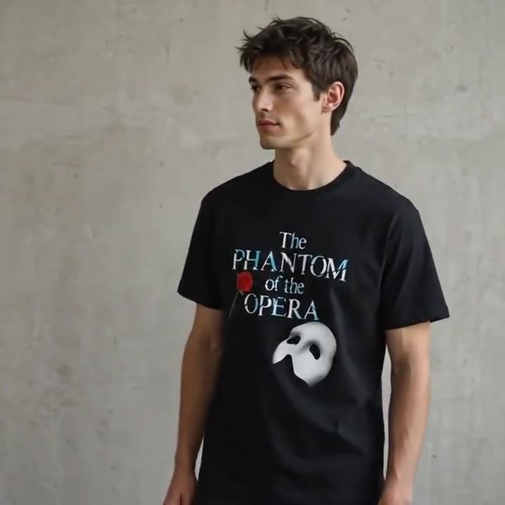 The Phantom of the Opera Famous Broadway Musical Show Black T