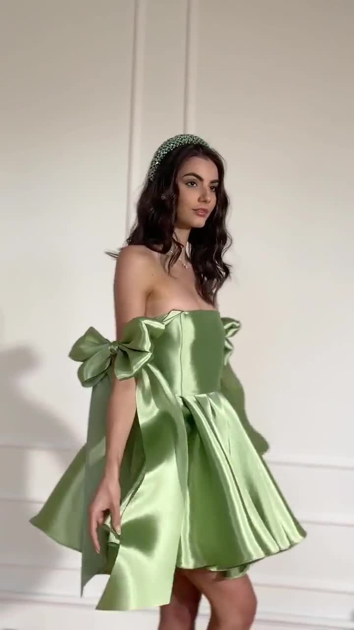Olive Green Corset Mini Dress with Bow Straps. Mini Cocktail Dress,ShortGraduation Dress. Holiday Dress. Olive Green Corset Mini Dress with Bow Straps. Mini Cocktail Dress,ShortGraduation Dress. Holiday Dress.