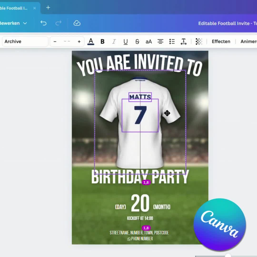 Editable Football Birthday Invitation - Al Nassr / Christiano Ronaldo-inspired (digital download) video poster