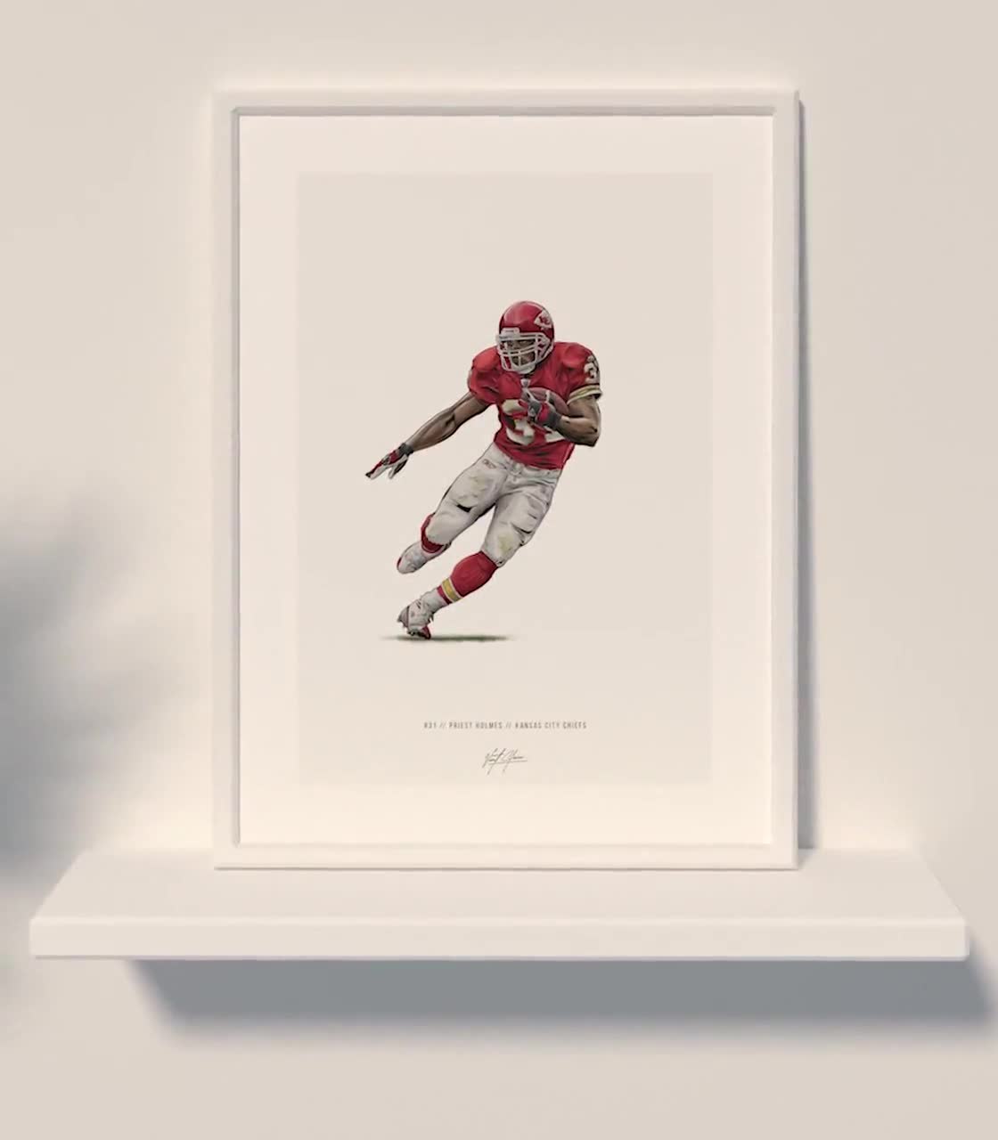 Priest Holmes Kansas City Chiefs Football Art Illustrated 