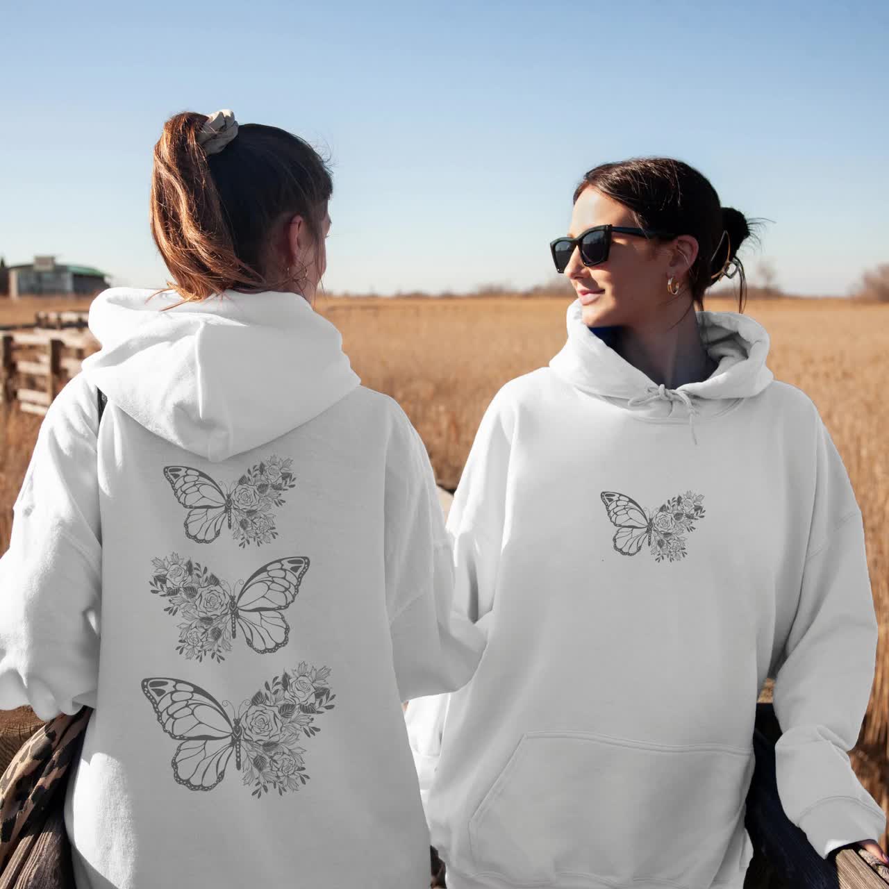 Hoodie with 2024 butterfly logo