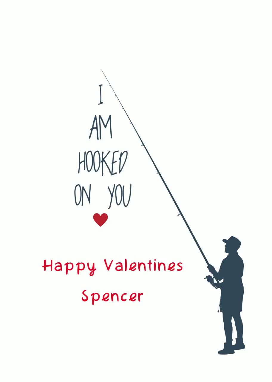 Personalised Fishing Valentines Card, I Am Hooked on You, Wedding  Anniversary Card for Him, Anniversary Card for Boyfriend, Soulmate Card 