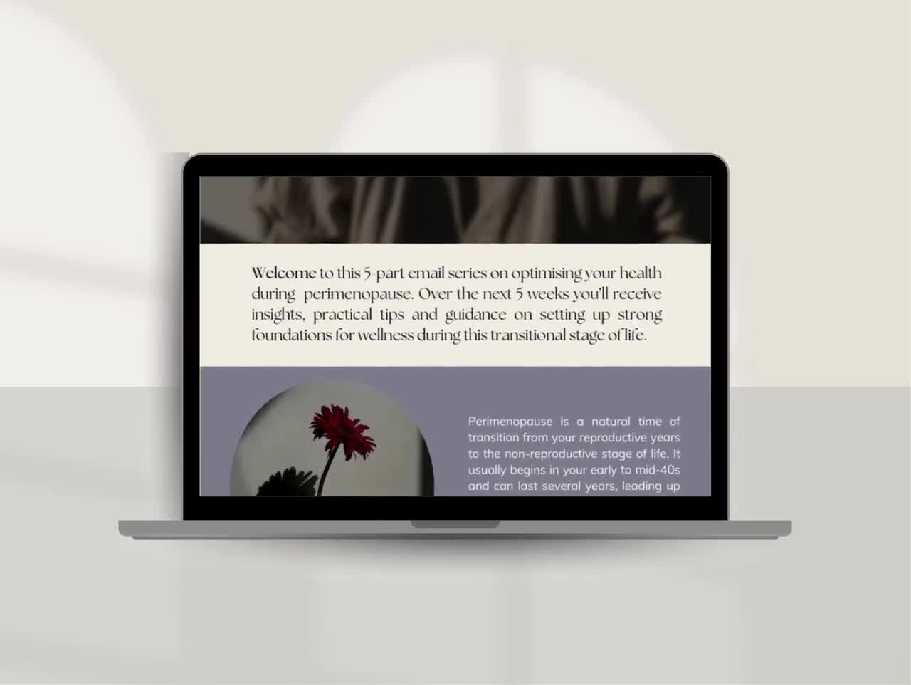 Marketing par e-mail en période de périménopause | 5 e-mails éducatifs | Modèles de toile | Pour les naturopathes, les nutritionnistes video poster