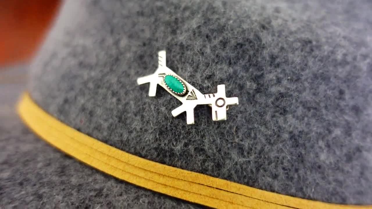 Fred Harvey Horse Pin Turquoise & Sterling Silver - Vintage 1930's