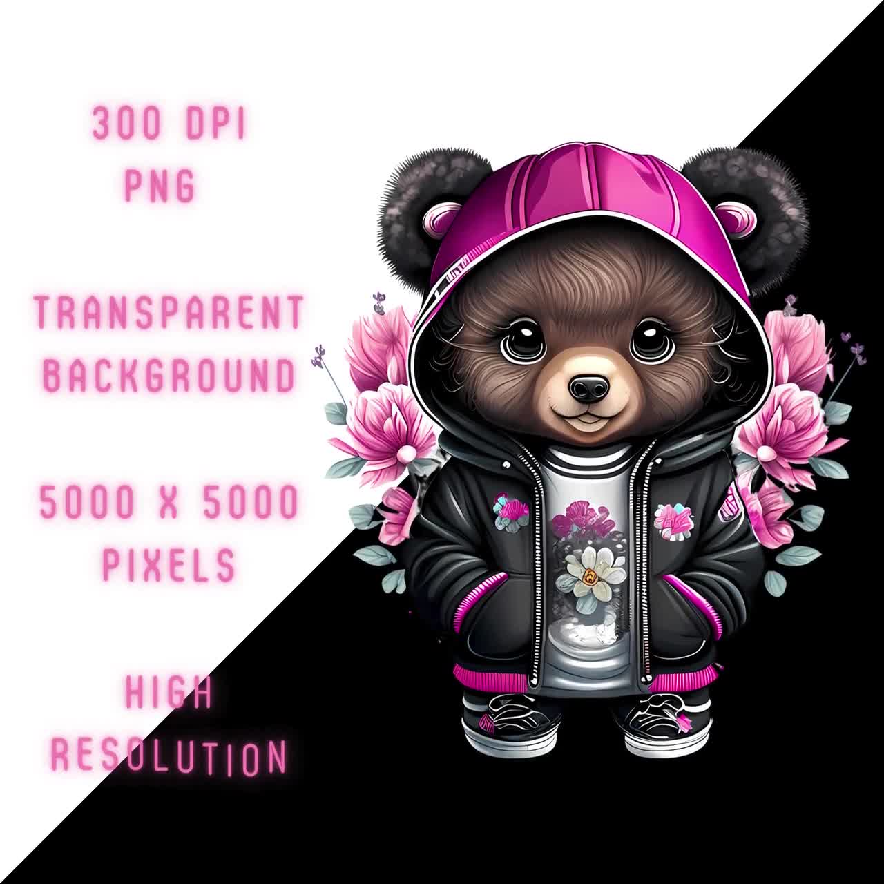 Pink girl teddy bear png shirt sublimation png for Colorful png 300 dpi png  sublimation designs for shirts png for print on demand