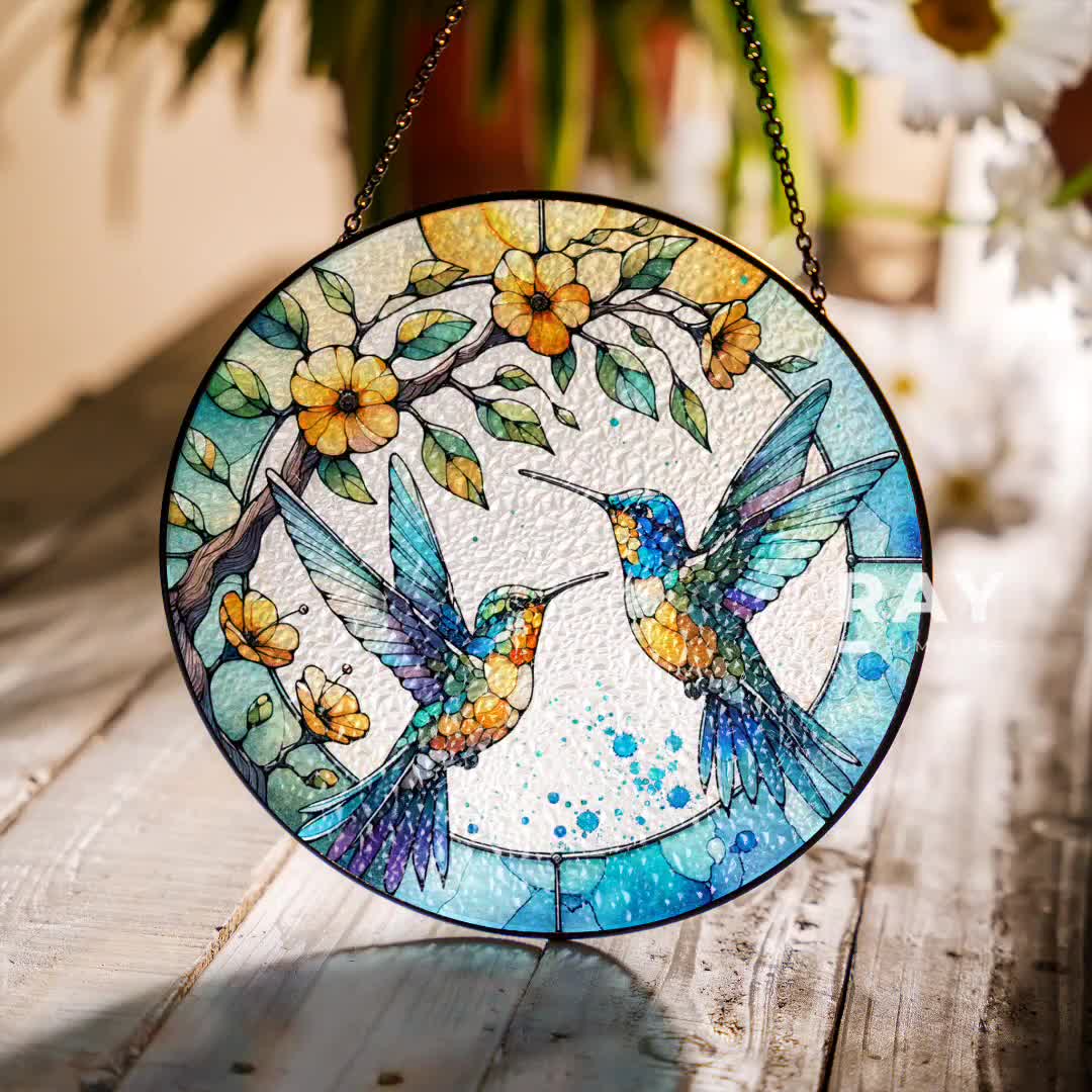 Acchiappasole In Vetro Colorato Colibrì Per Finestra - Regalo Per Mamma, Compleanno, Festa Della Mamma, Natale (15,2 Cm Con Ventosa) - 5
