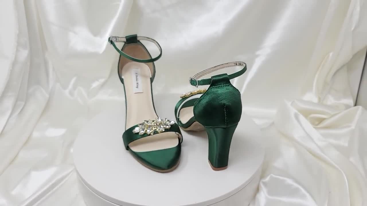Boden Embellished Hunter Green Slingback Court Shoes Heels Size 42 | eBay