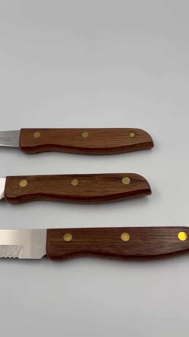 Vintage Northcraft Wellington Swords Knife Set, Japanese Carving