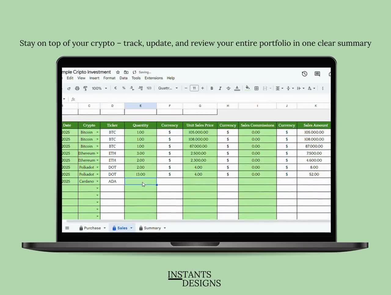 Crypto Portfolio Tracker Google Sheets & Excel | FIFO Method Spreadsheet |  Capital Gains Calculator | Bitcoin Ethereum Altcoin Template