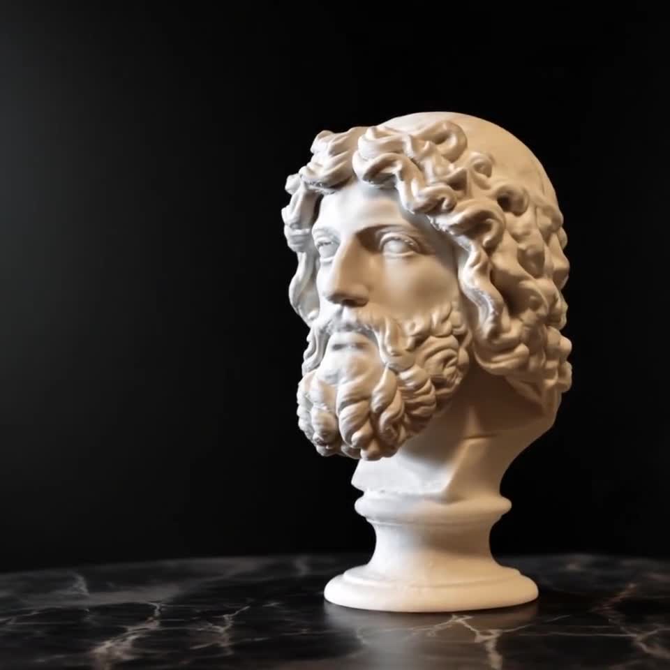 Zeus Desktop Bust - 3D Printed Greek History Bookshelf Statue - Etsy
