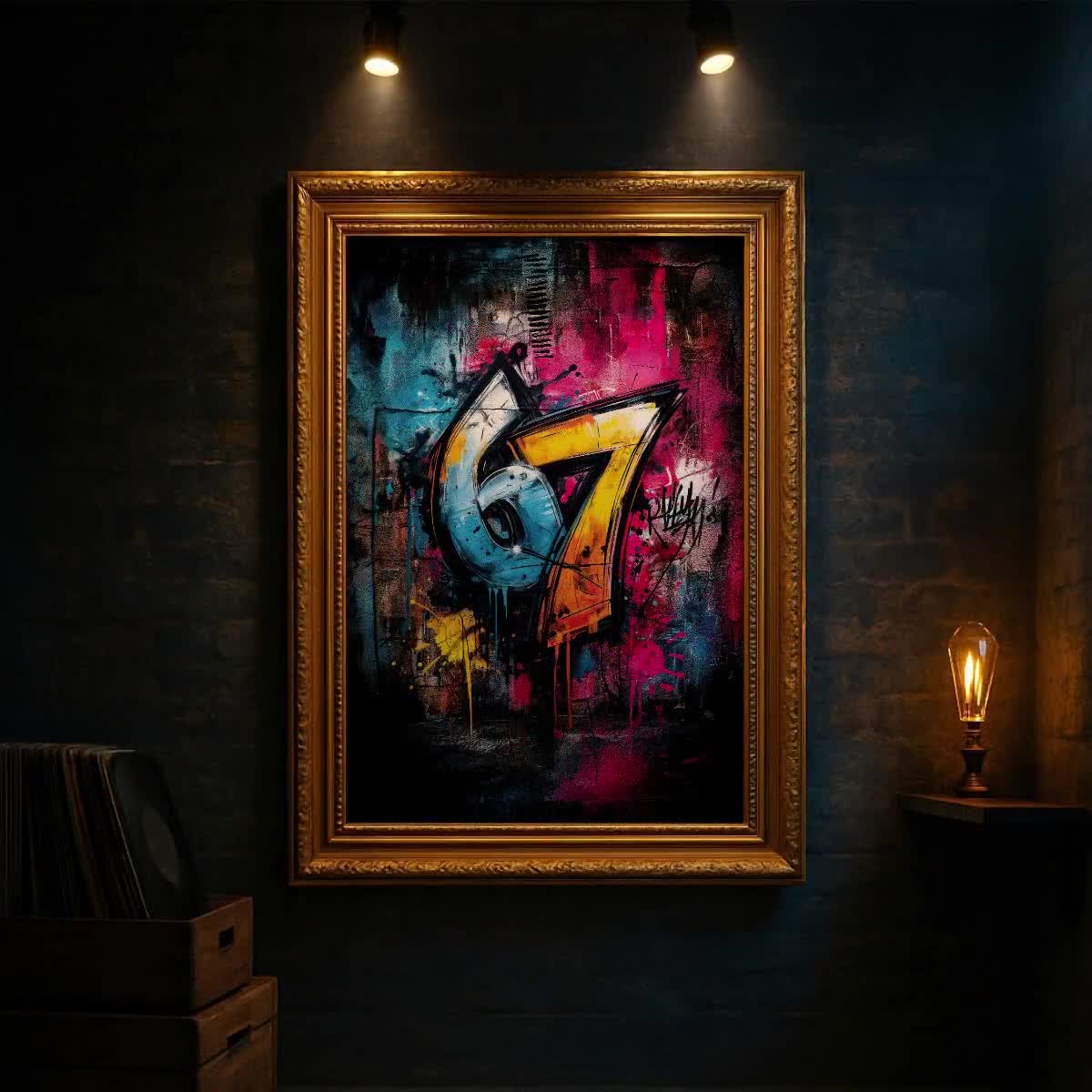 Graffiti Six Seven Poster | 67 Street Art Print | Bold Gen Z Urban