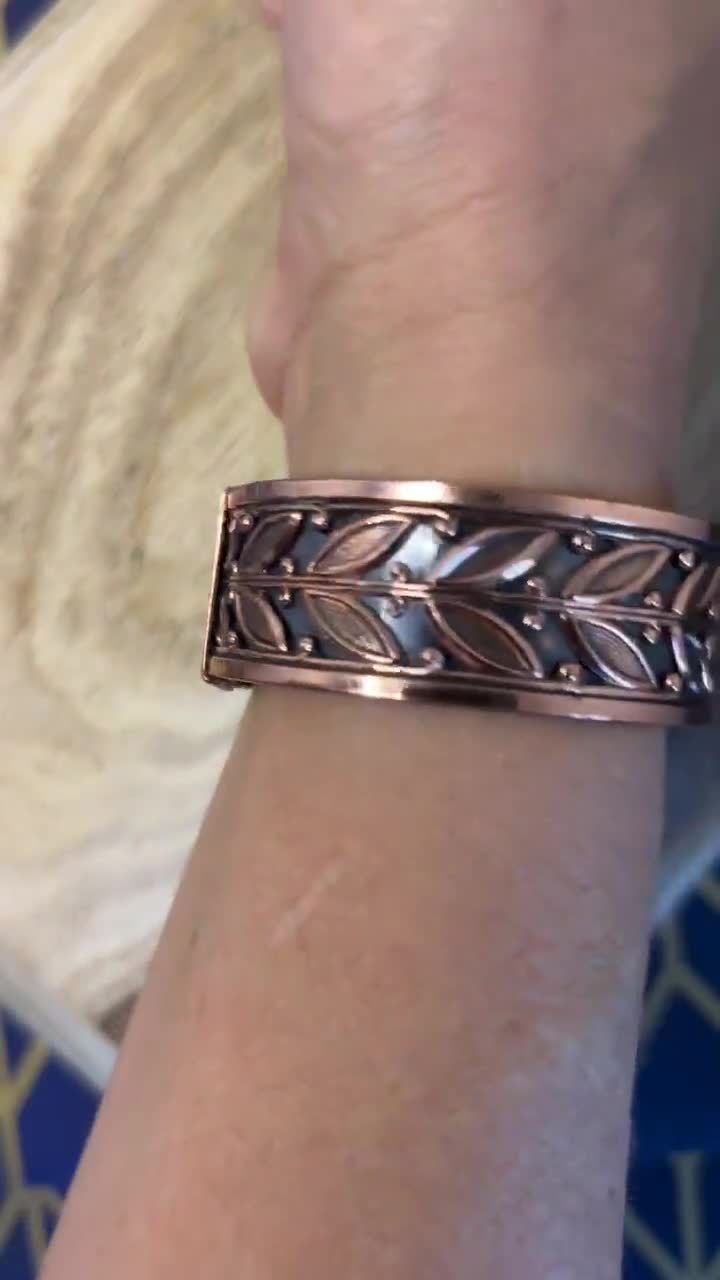Vintage Renoir Copper Leaves Hinged Cuff Bracelet - Etsy