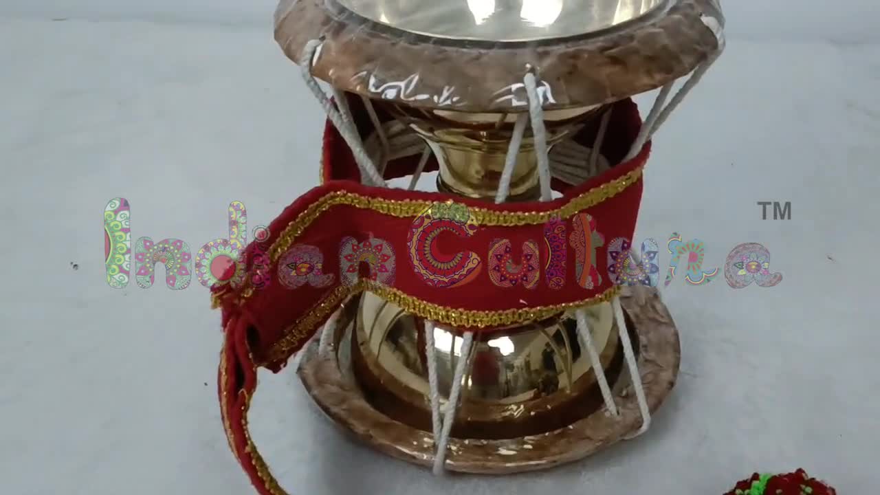 Brass Material Udukai South Indian Style Drum Folk Musical Instruments  Udukkai drum South Indian drum Traditional Indian musical instrument