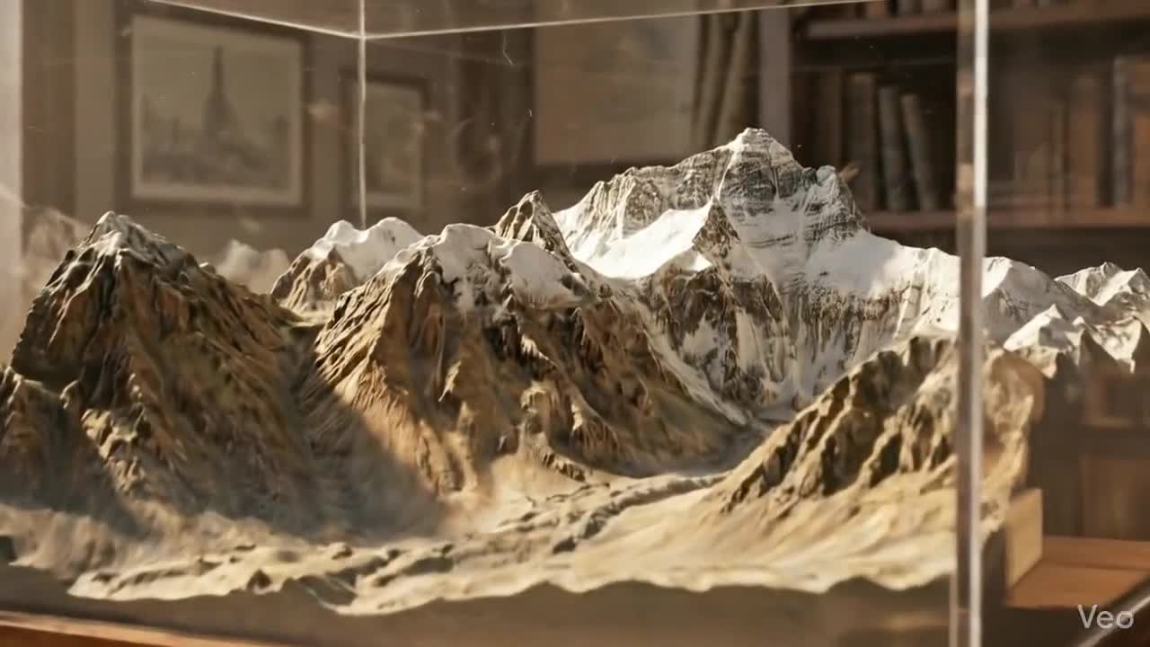 Mount Everest Relief Diorama, Handcrafted Explorer Style Art Piece