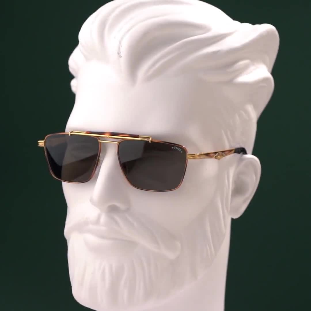 Sting Vintage 90s Navigator Sunglasses | Gold & Tortoise Metal