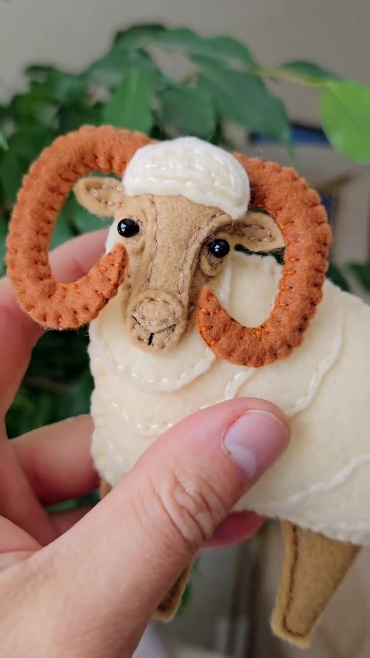 SHEEP, RAM, (merino Ram) Felt Toy, Ornament, Magnet - Etsy