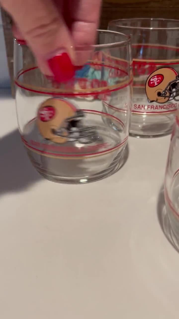 1980年代のヴィンテージ NFL サンフランシスコ 49ers ガラスタンブラー