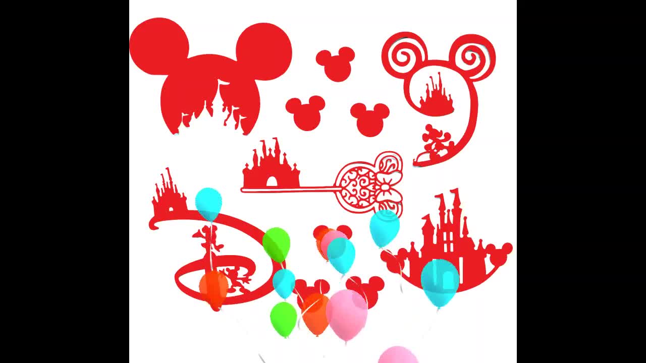 DISNEY/ DISNEY'S CASTLE, MINNIE MOUSE, MICKEY MOUSE SILHOUETTE DIE CUT/ CUTS  #4