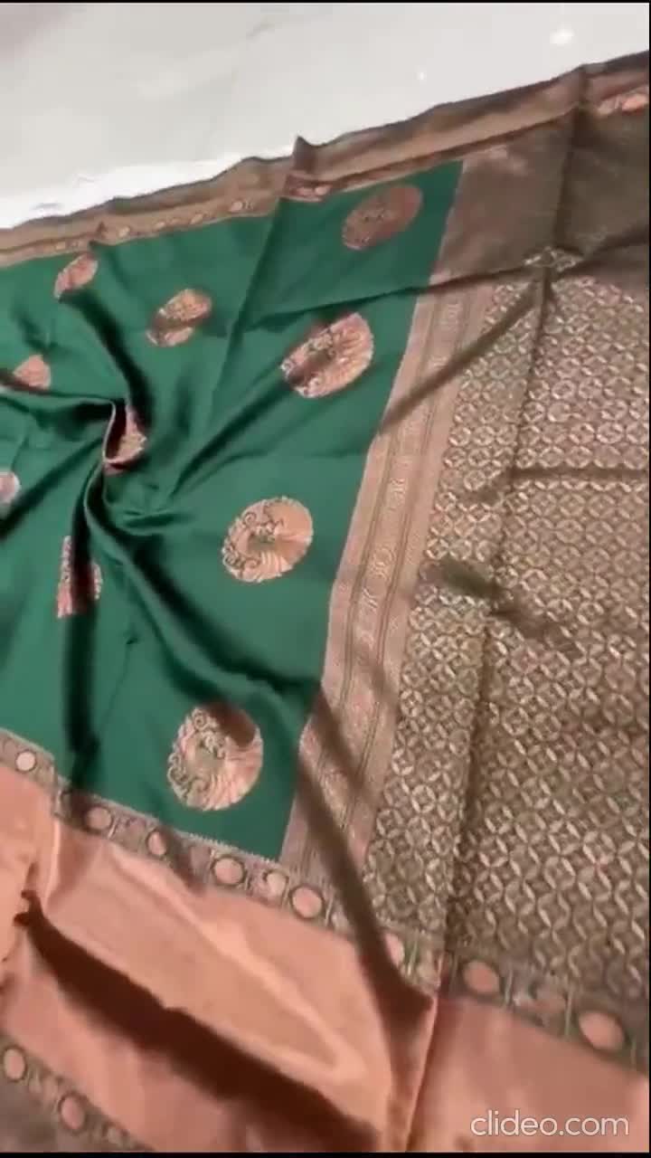 Green Saree Sari With Stitched Blouse Ready to Wear Silk Saree