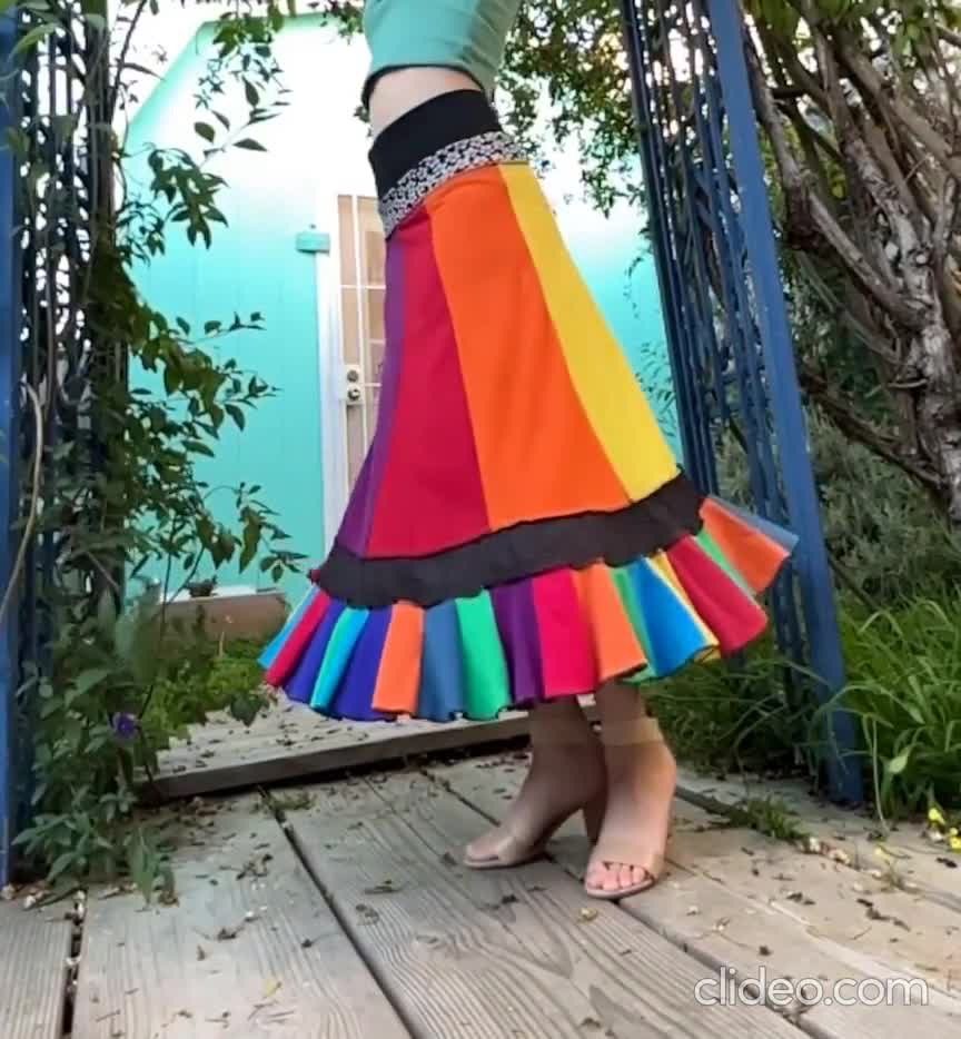 Women s Small Rainbow Ankle Maxi Skirt Spectacular Upcycled Skirt Long Jersey Patchwork Ankle Pride Skirt Twinklewear