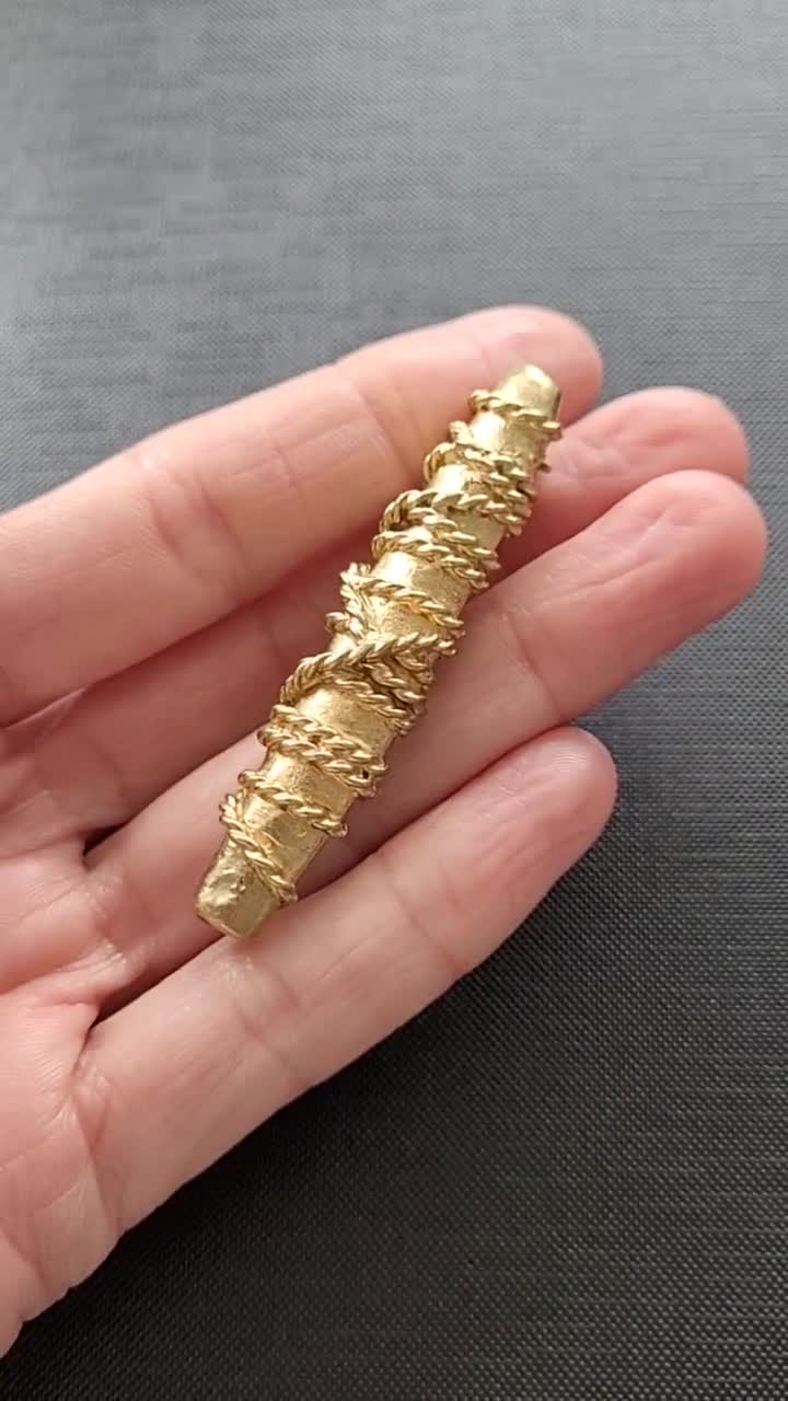 Broche Fleur Pensée JACQUES ESTEREL - Dorée, Métal, Occasion - Très Bon état