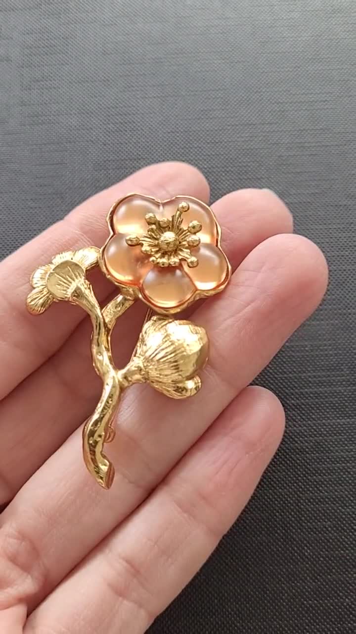 Kenzo Paris - Vintage Flower Brooch - Etsy Ireland