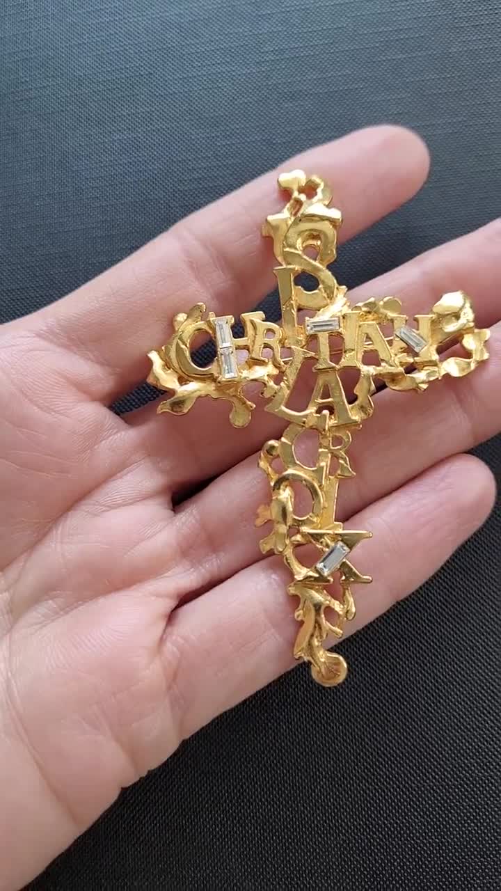 Christian Lacroix - Cross vintage brooch